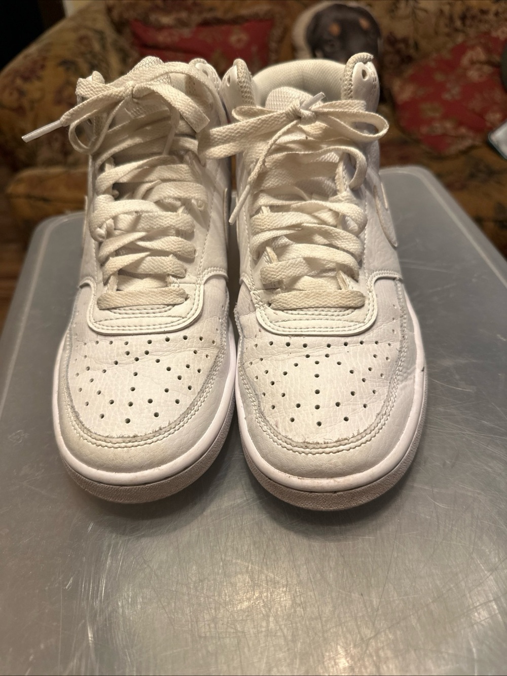 Nike White Low-Top Leather Sneakers